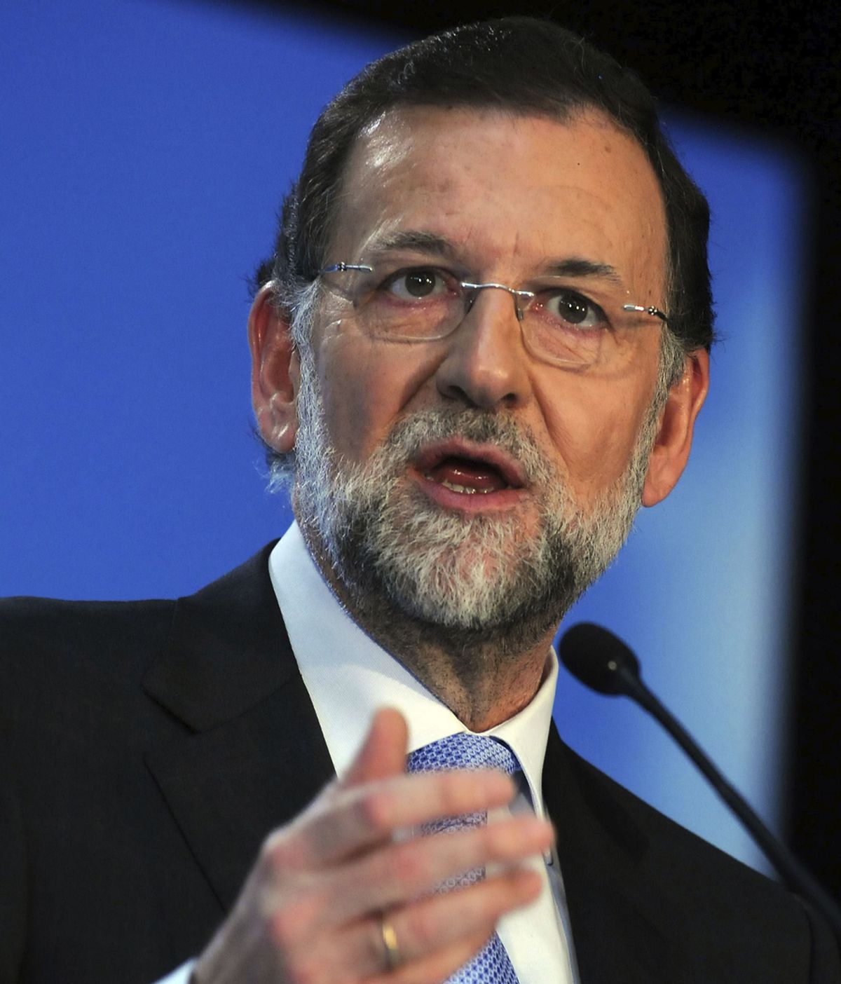 Mariano Rajoy durante un mitin el León