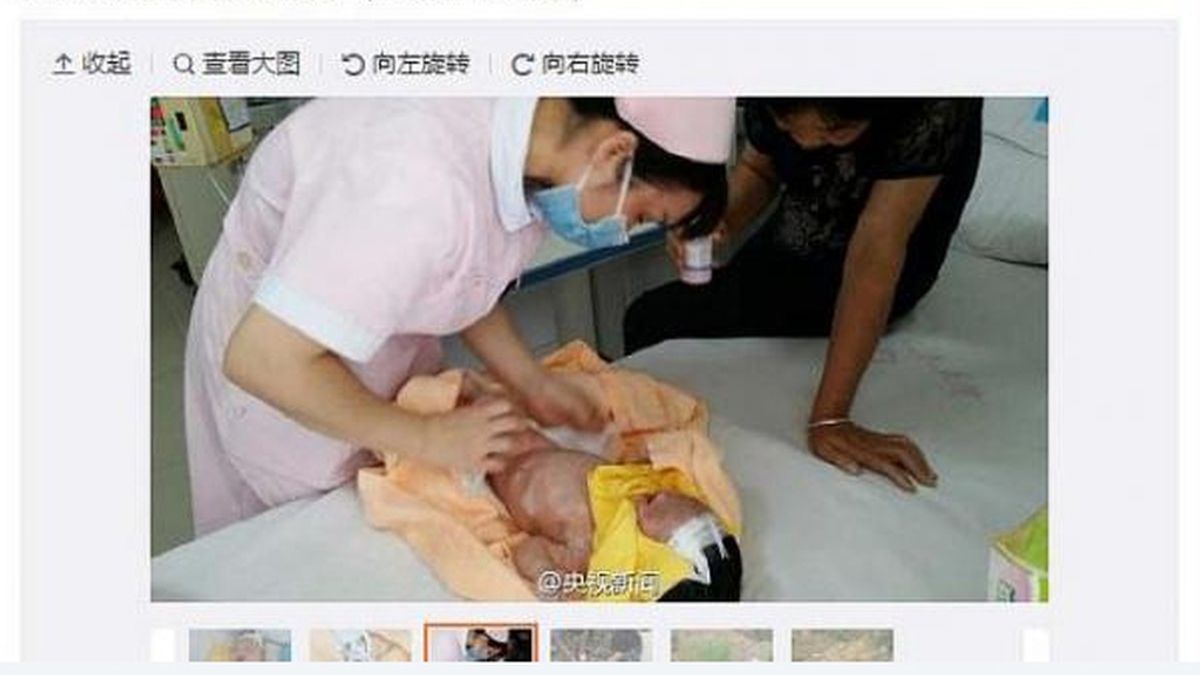 Hallan con vida a un bebé chino tras pasar ocho días enterrado en una caja de cartón