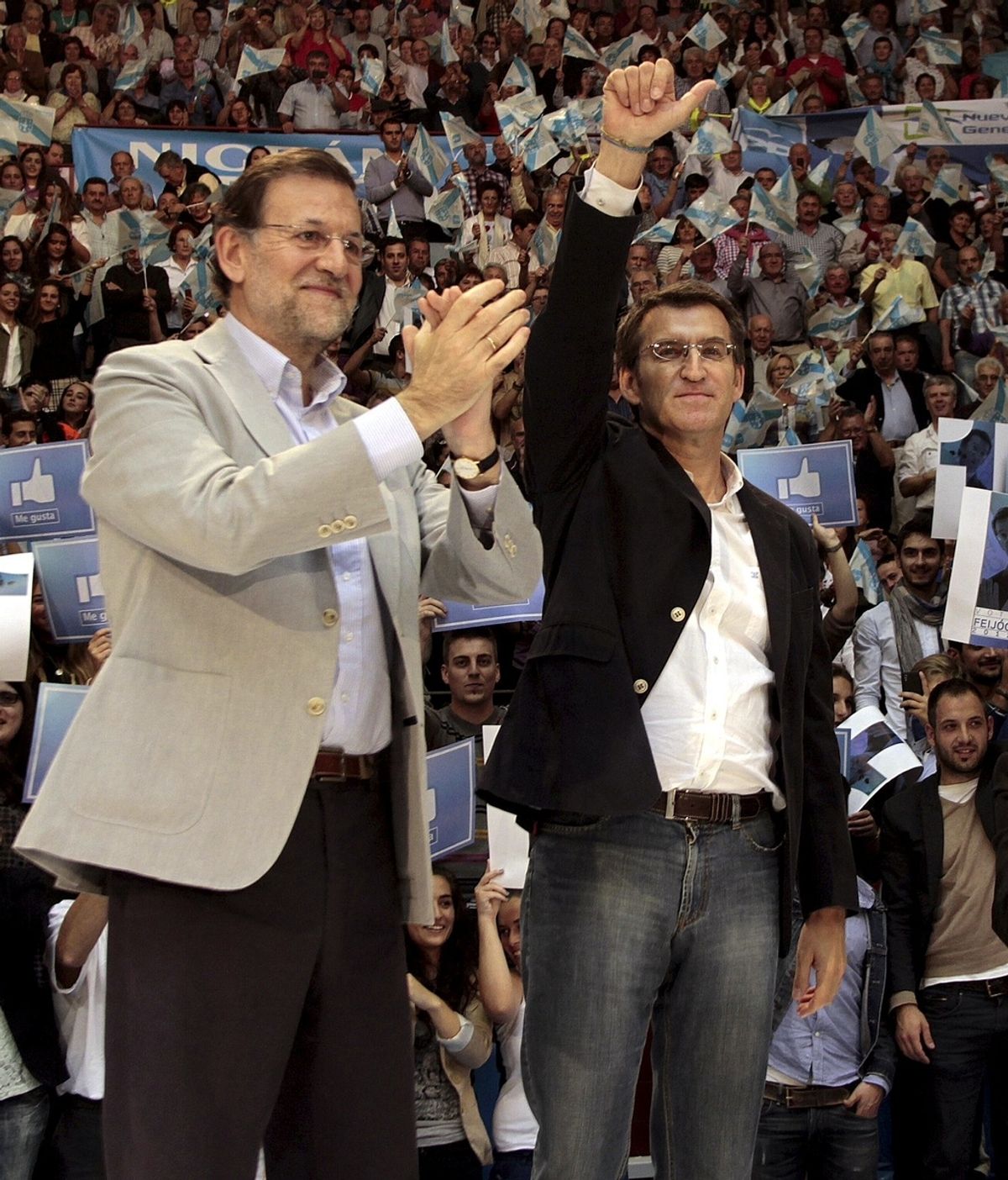 Mariano Rajoy y Núñez Feijóo, de campaña en Galicia
