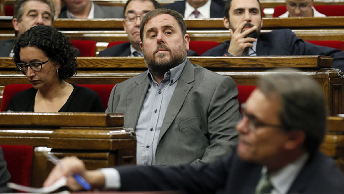 Mas y Junqueras en una sesión del Parlamento de Cataluña