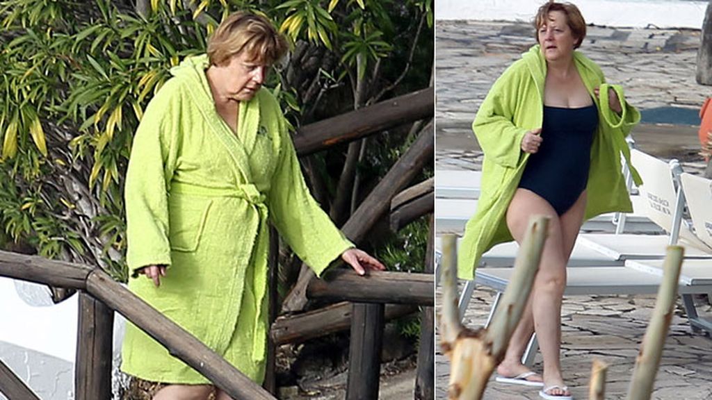 Merkel con un llamativo verde kiwi