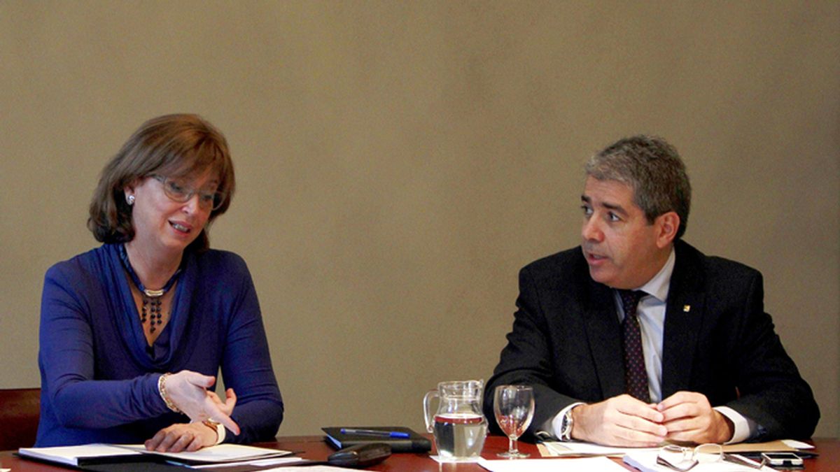Rigau y Homs, durante la reunión semanal del gobierno catalán
