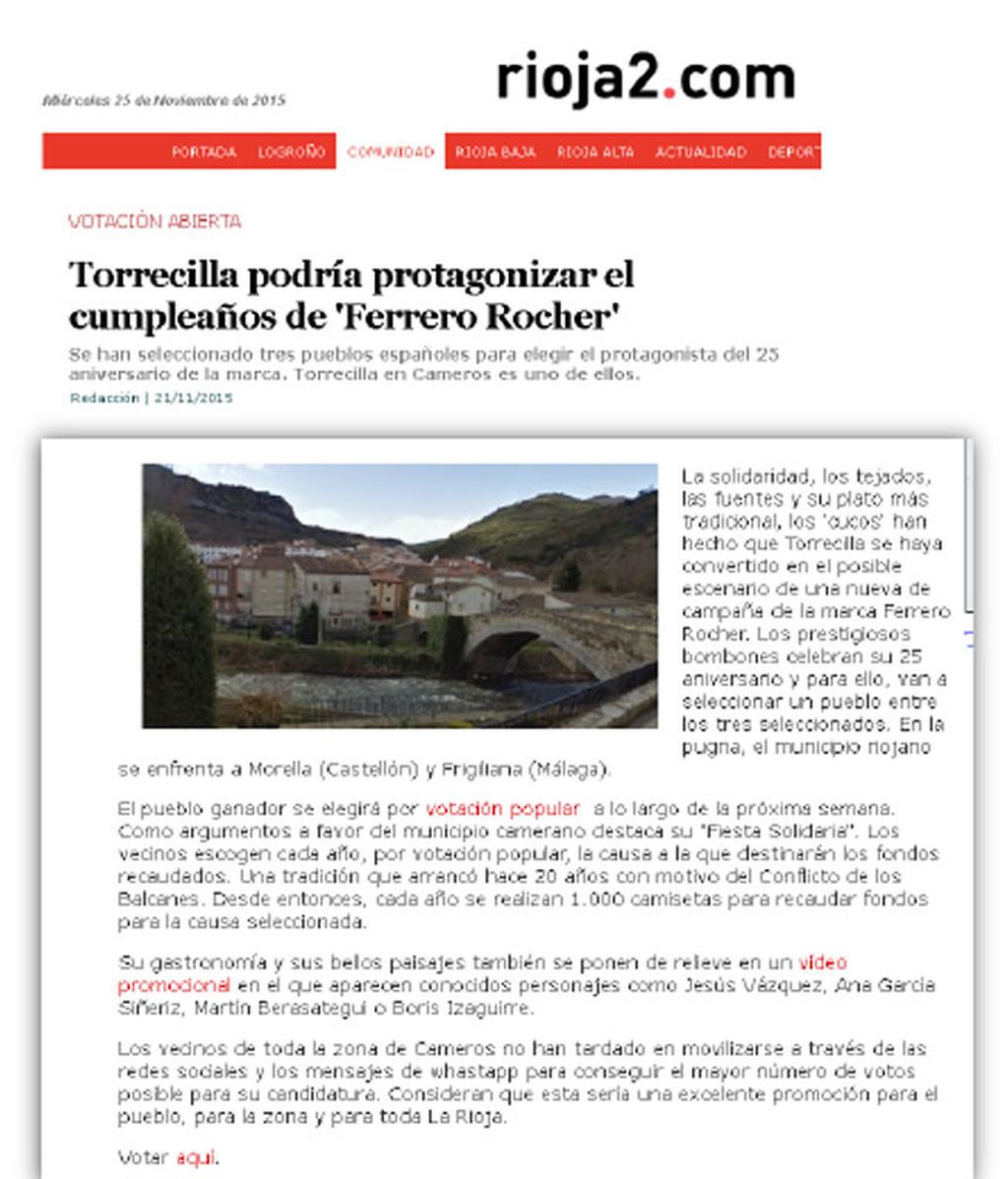 Medios locales y nacionales se hacen eco del 25 aniversario de Ferrero Rocher