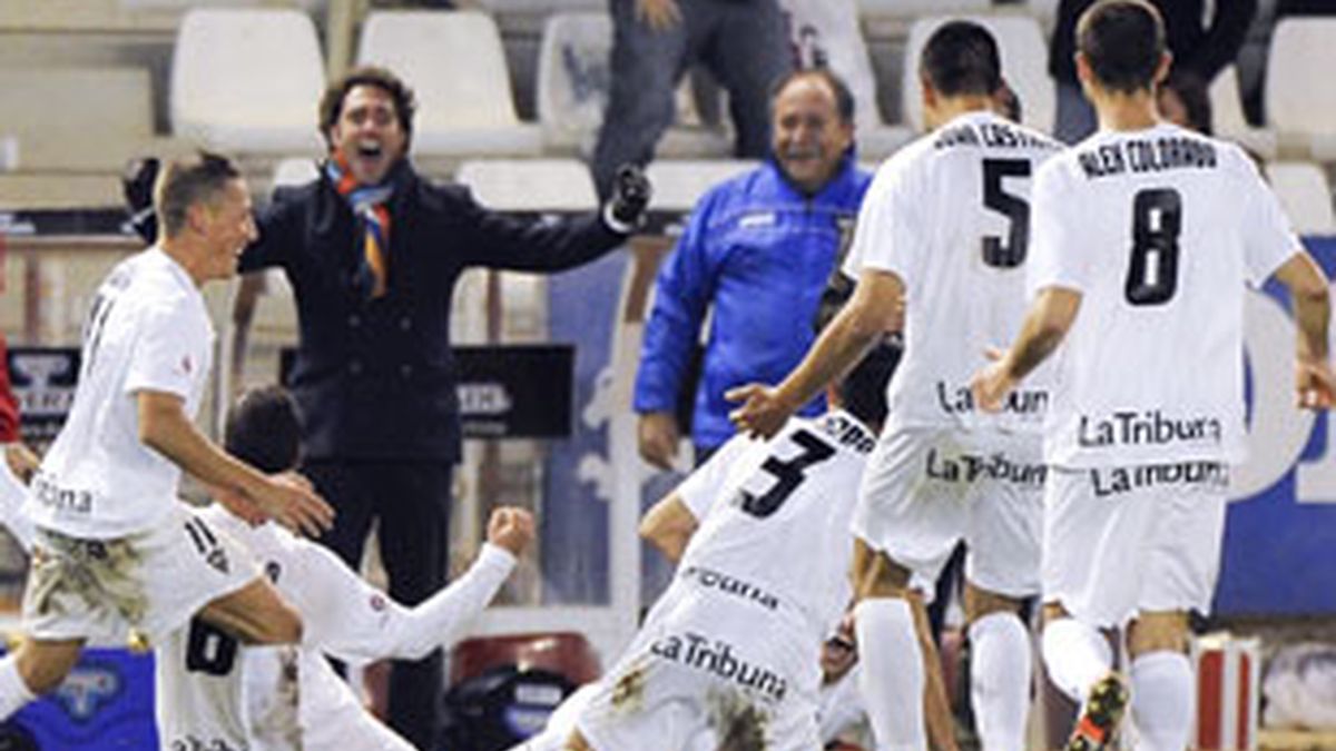 El Albacete celebra su segundo gol al At. Madrid. FOTO: EFE