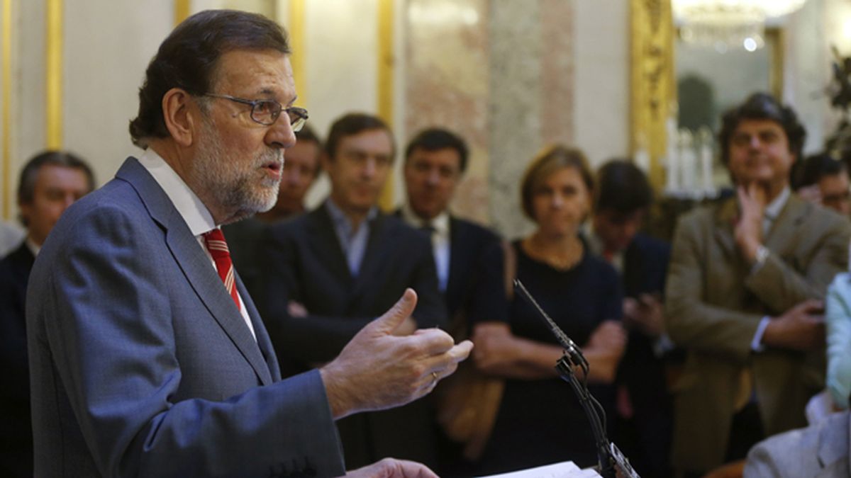 Mariano Rajoy en el escritorio del Congreso