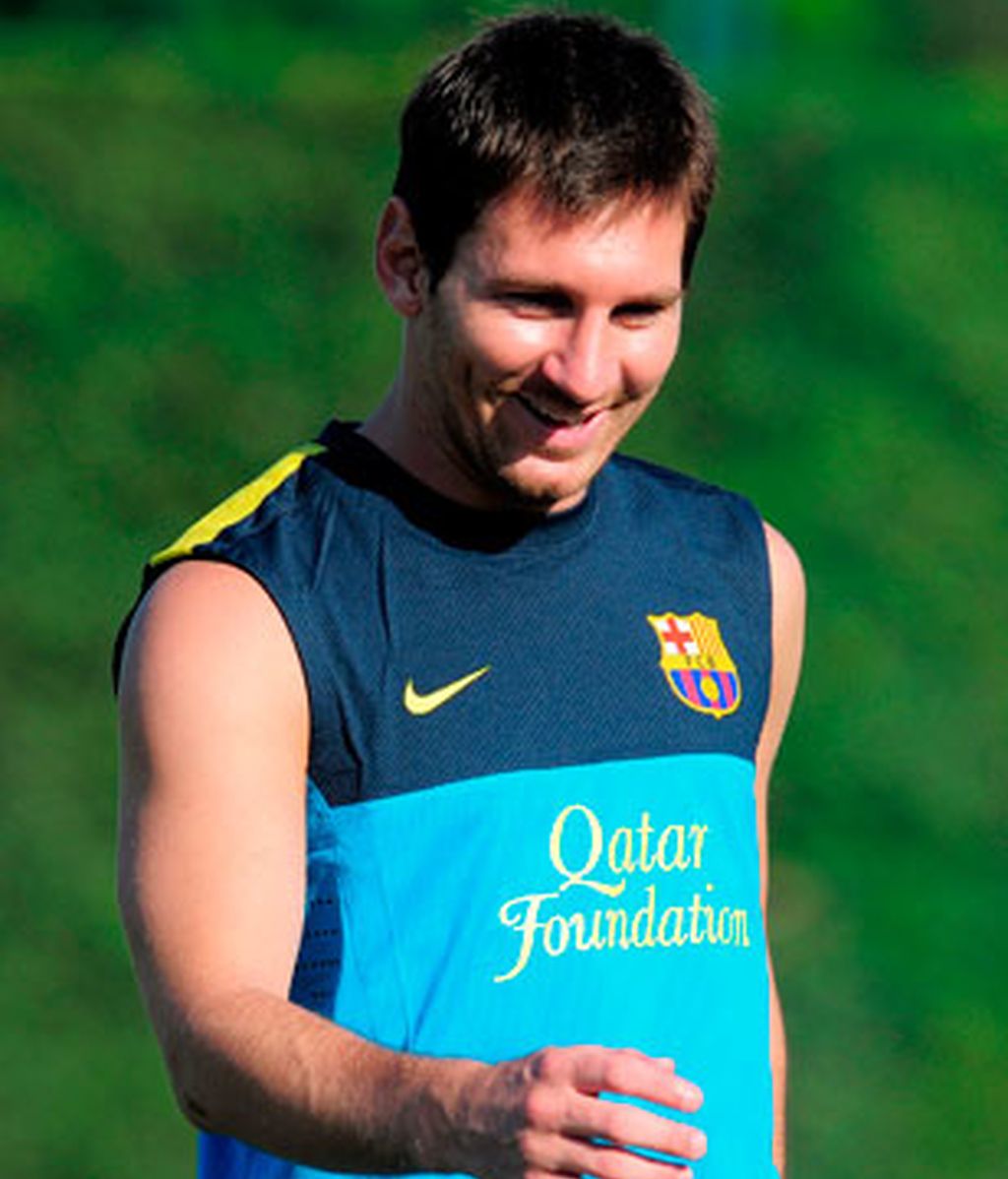 Messi en un enrtenamiento del F.C. Barcelona Messi en un enrtenamiento del F.C. Barcelona
