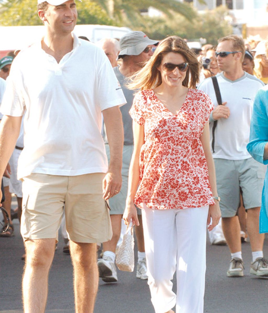 Esperando a su primera hija (julio de 2005)