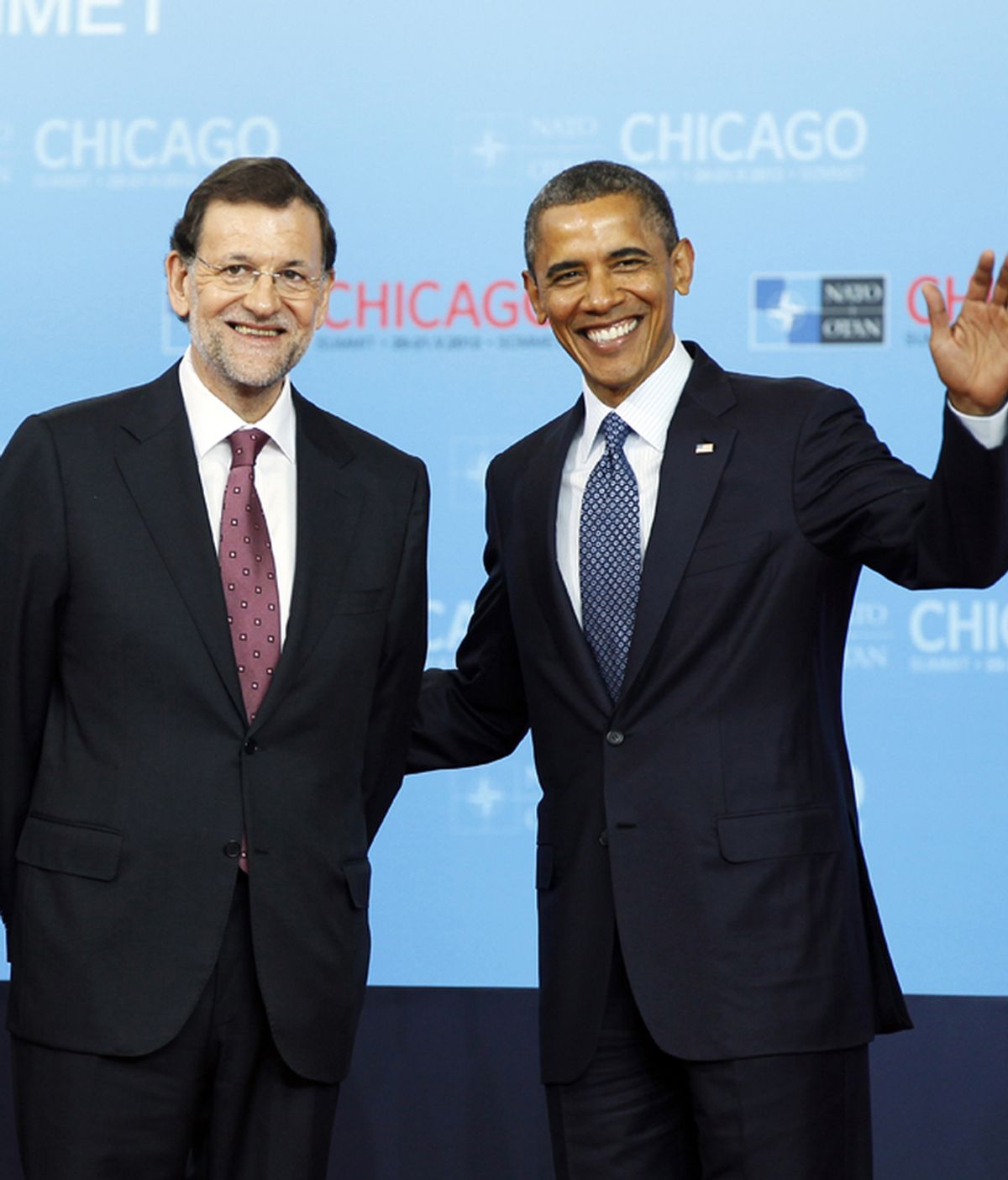 Rajoy y Obama durante una cumbre de la OTAN