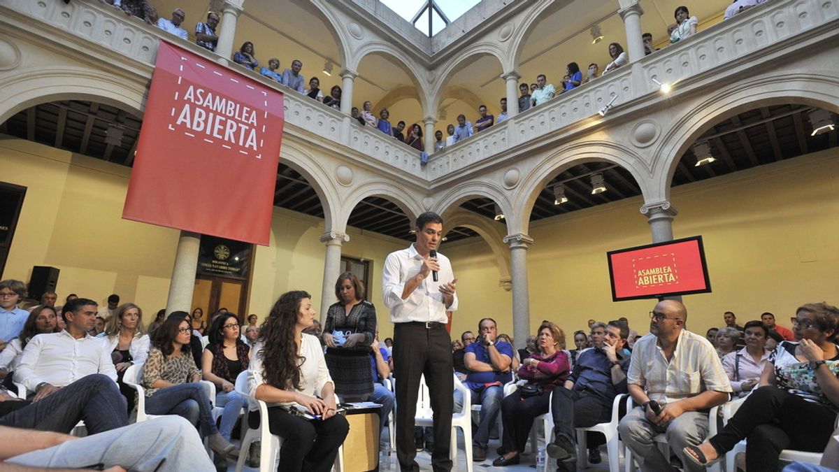 Pedro Sánchez interviene en una Asamblea abierta en Albacete