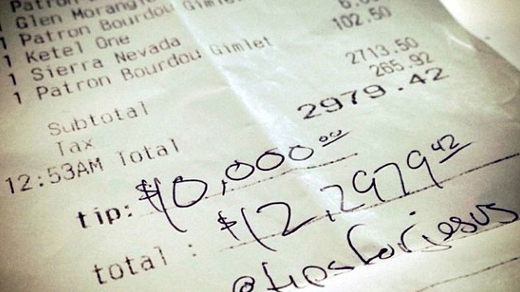 Un cliente generoso deja miles de dólares en propinas