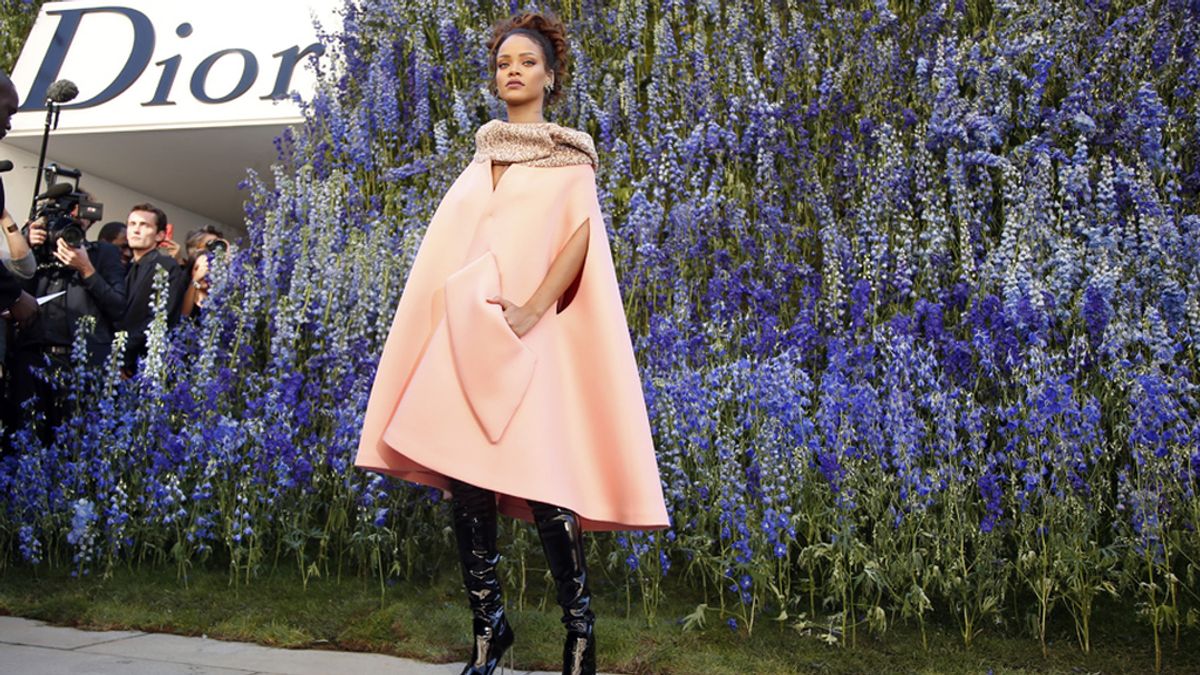 Rihanna, antes del desfile de Dior