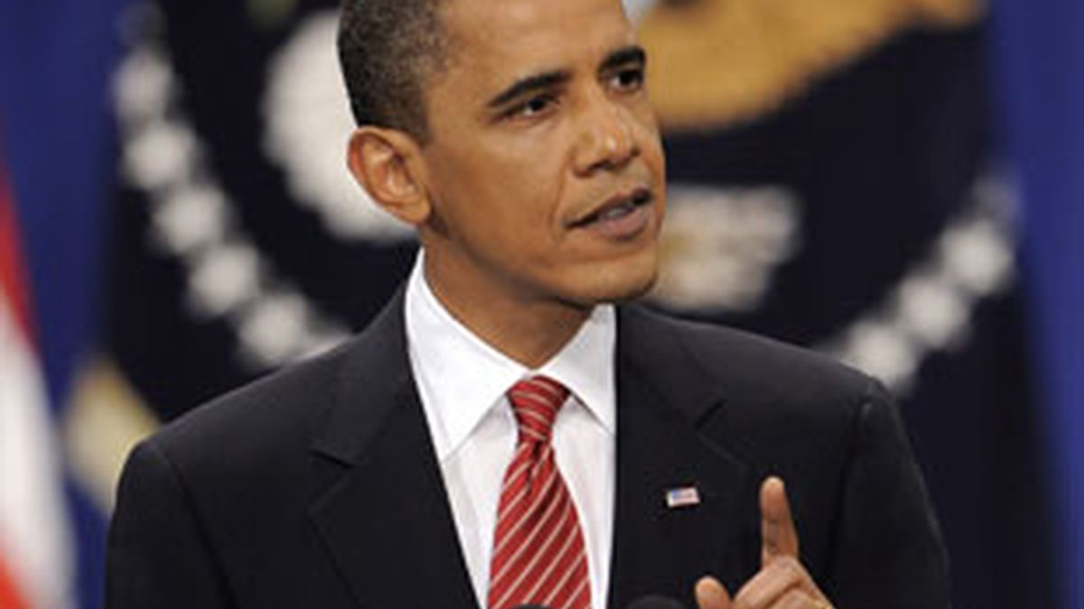 El presidente de EEUU, Barack Obama, durante su discurso en la Academia Militar de Estados Unidos en West Point, Nueva York. Foto: EFE.