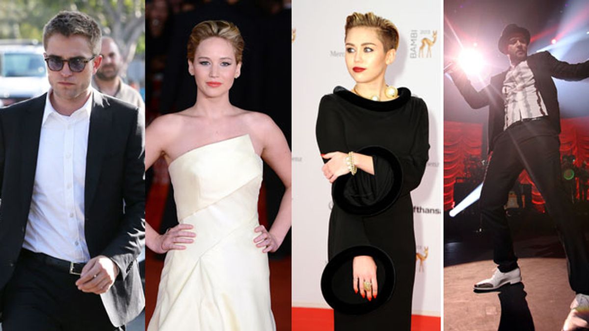 Robert Pattinson, Jennifer Lawrence, Miley Cyrus, Justin Timberlake