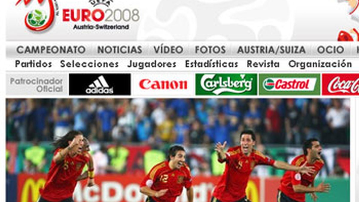 La web de la Eurocopa permite ver en directo los partidos de la competición. FOTO: euro2008.uefa