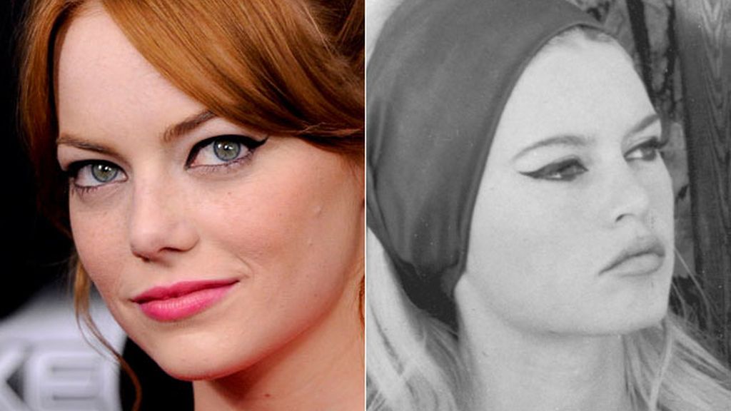 Emma Stone usa el 'eyeliner' como Brigitte Bardot