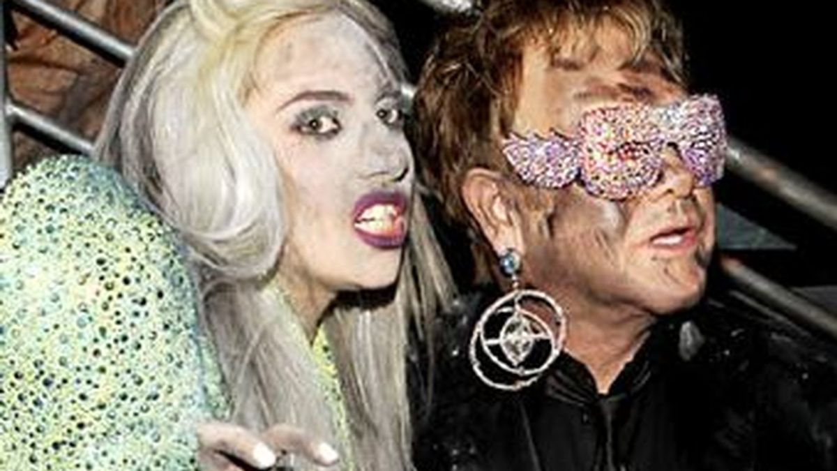 Elton John y Lady Gaga ya han cantado juntos en la ceremonia de los Grammy. Foto archivo