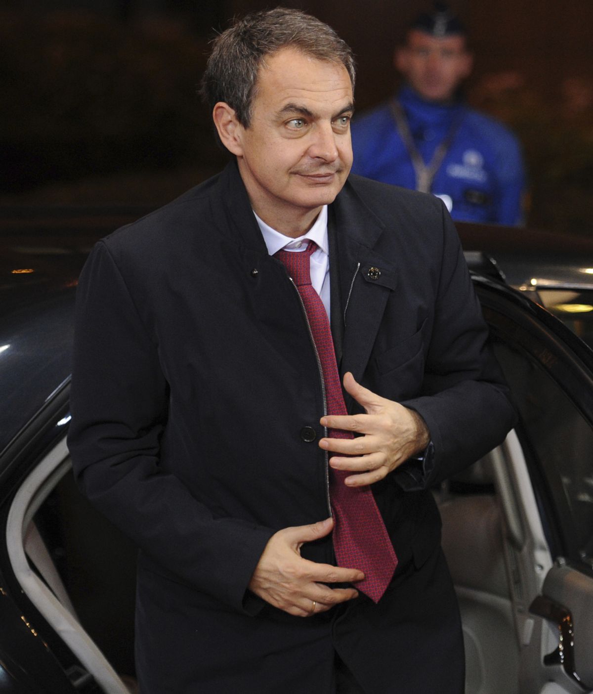 El presidente en funciones, José Luis Rodríguez Zapatero, a su llegada a la Cumbre de Bruselas