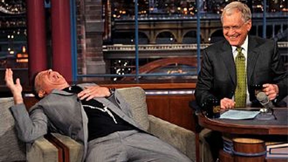El actor Robin Williams y David Letterman en mayo pasado cuando participó en el programa del conocido entrevistador de la cadena CBS.