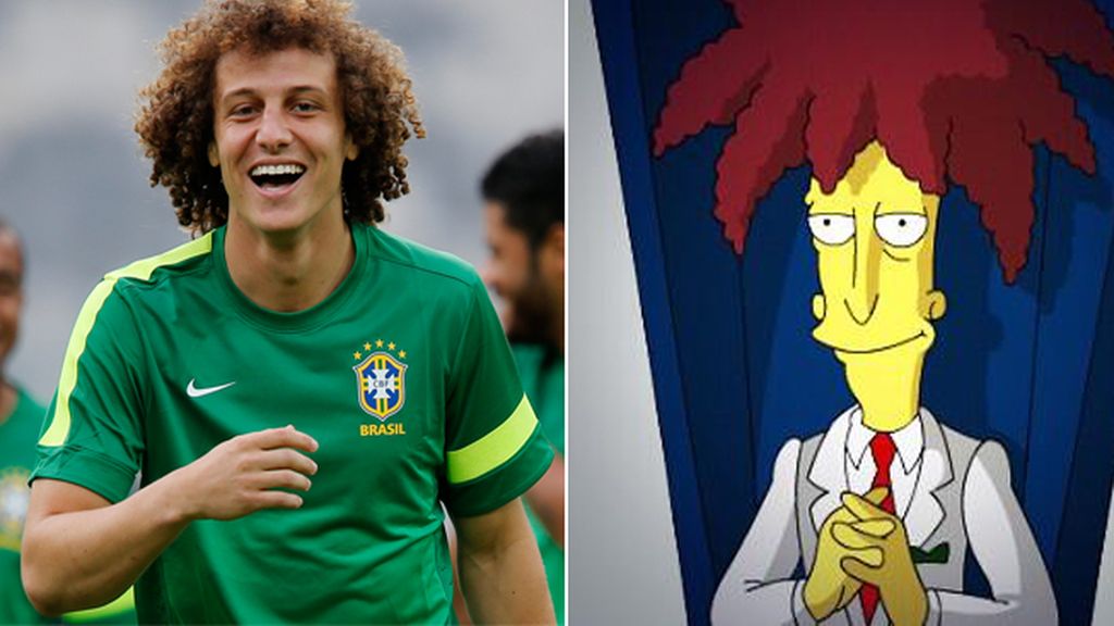 El jugador brasileño David Luiz y 'Sideshow Bob' de los Simpsons