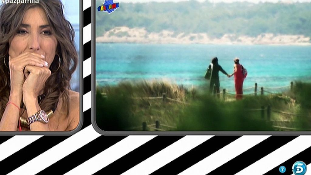 La presentadora y su pareja disfrutan del sol entre besos y abrazos