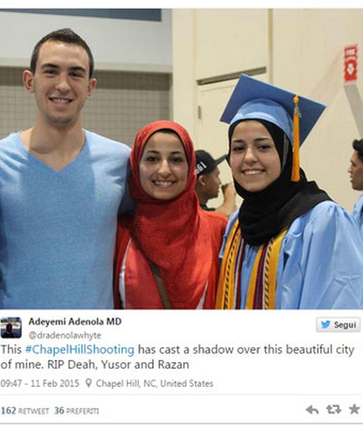 Los tres estudiantes musulmanes asesinados en EEUU