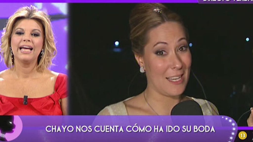 Chayo, radiante tras el 'Sí, quiero'