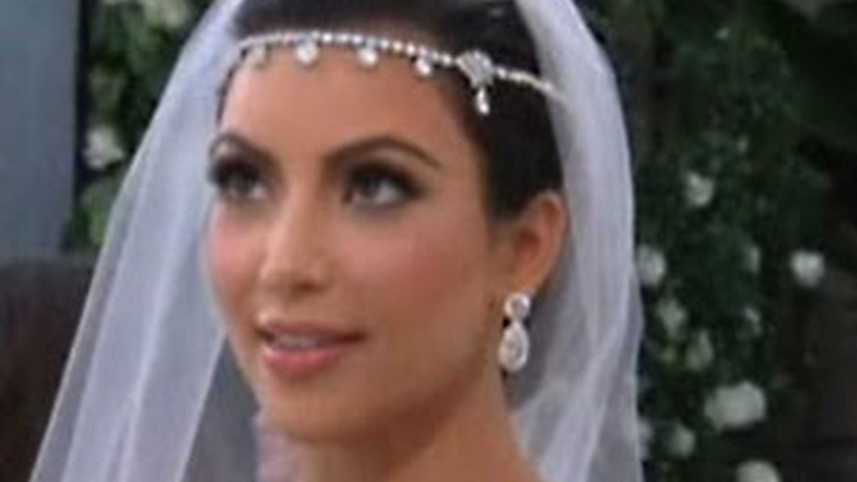 Kim Kardashian en el día de su boda. Foto: GTRES