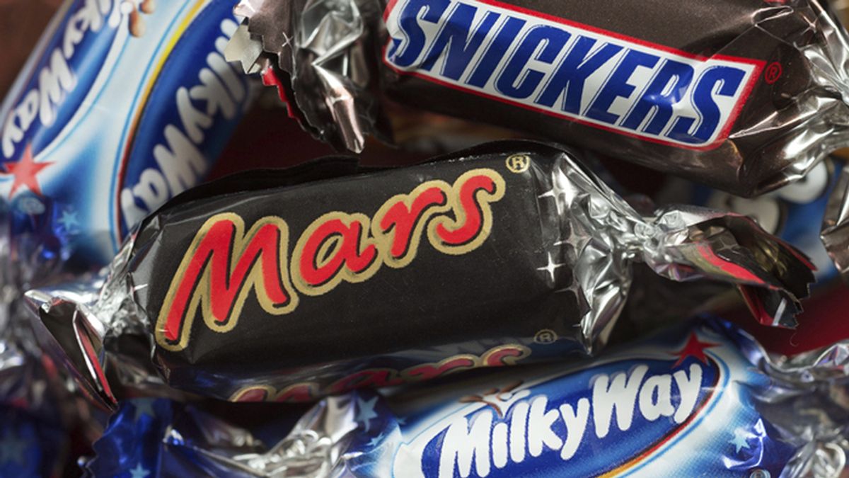 Barras de chocolatinas de las marcas Mars y Snickers