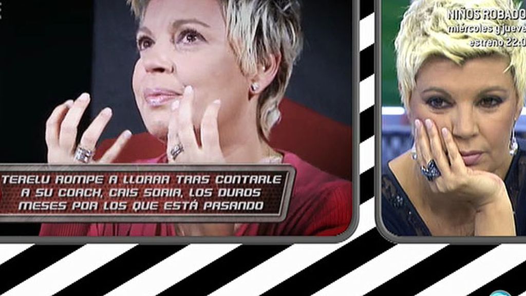 La colaboradora de 'Sálvame', entre lágrimas junto a Cristina Soria