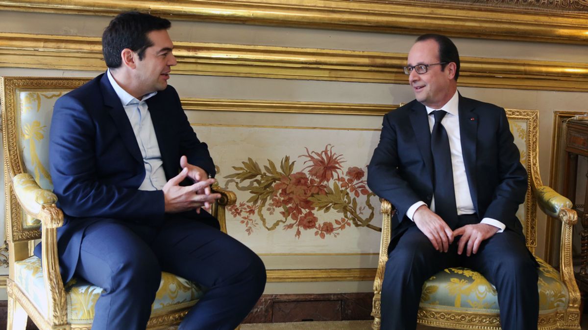 Tsipras en su visita a Hollande