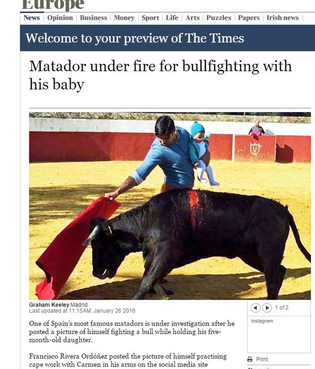 Francisco Rivera, también polémico en el extranjero