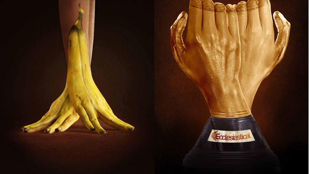 Ilusiones ópticas realizadas sobre manos pintadas