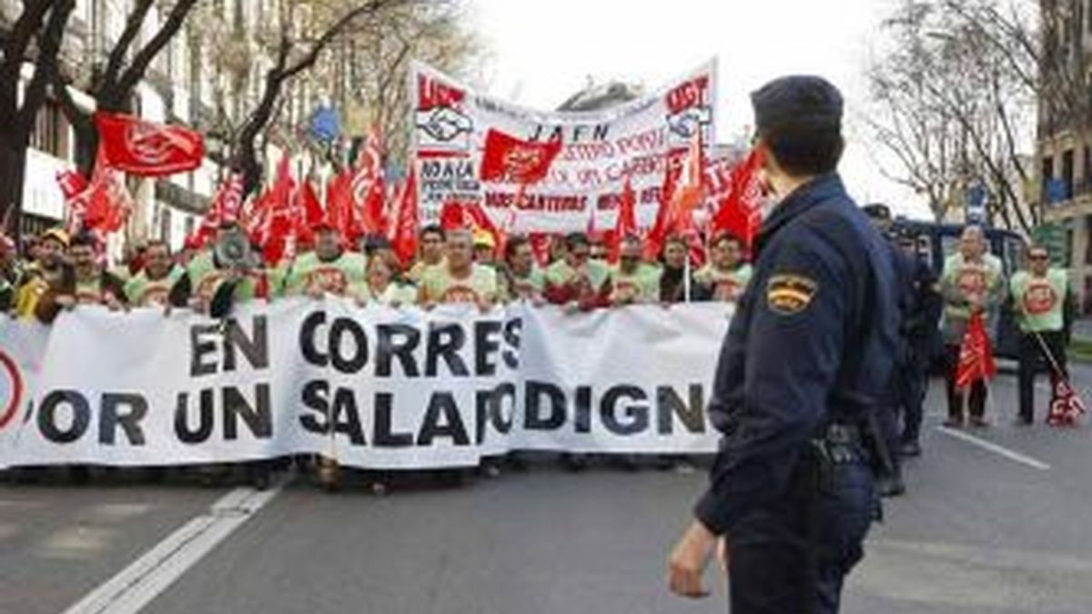 Imagen de una manifestacion de funcionarios. EFE