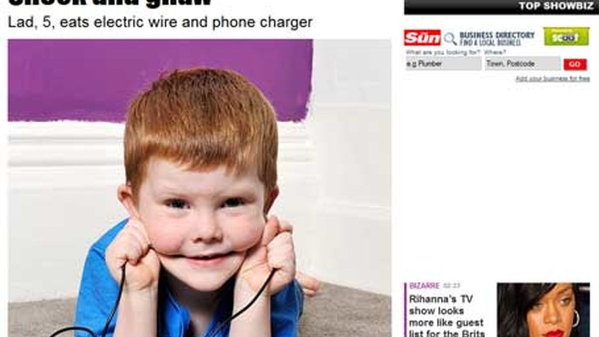 La obsesión de un niño de cinco años: comer cables