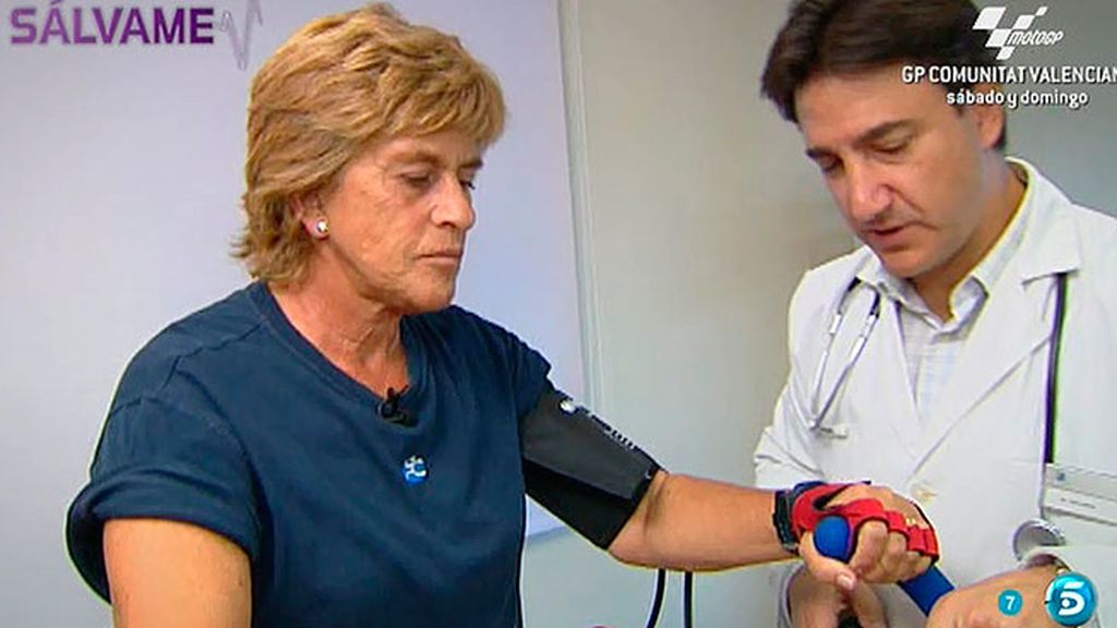 La colaboradora se somete a las pruebas para conocer su edad biológica