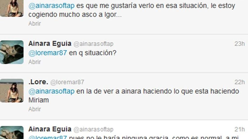 Ainara, la ex de Igor, su peor crítica