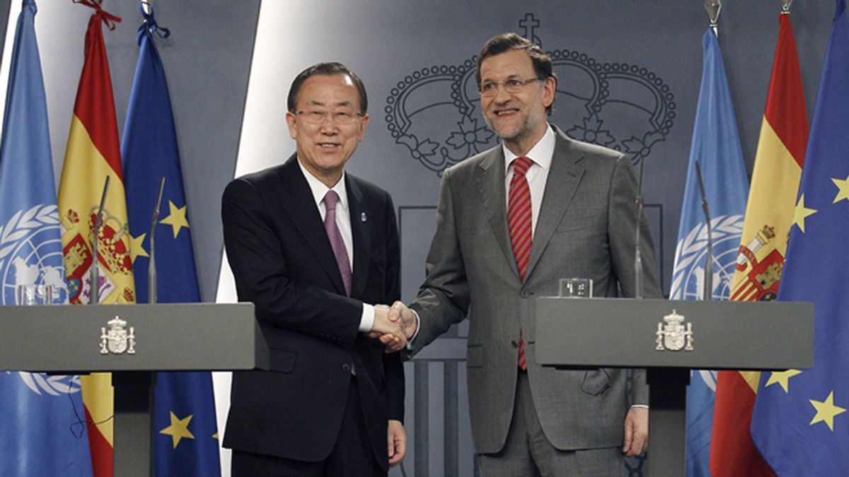 Rueda de prensa de Ban Ki-moon y Rajoy en La Moncloa