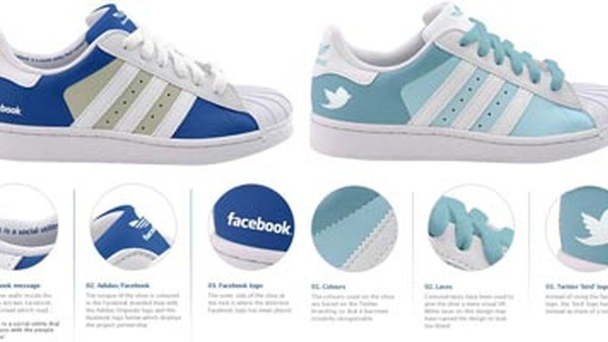 Modelos de las zapatillas Facebook y Twitter