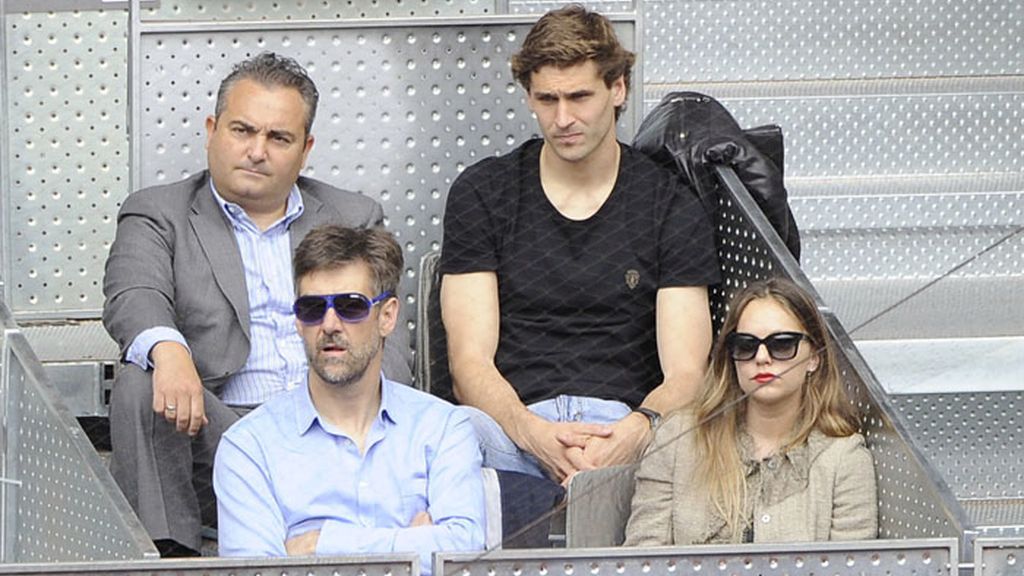 El futbolista, Fernando Llorente, durante el Máster de tenis de Madrid