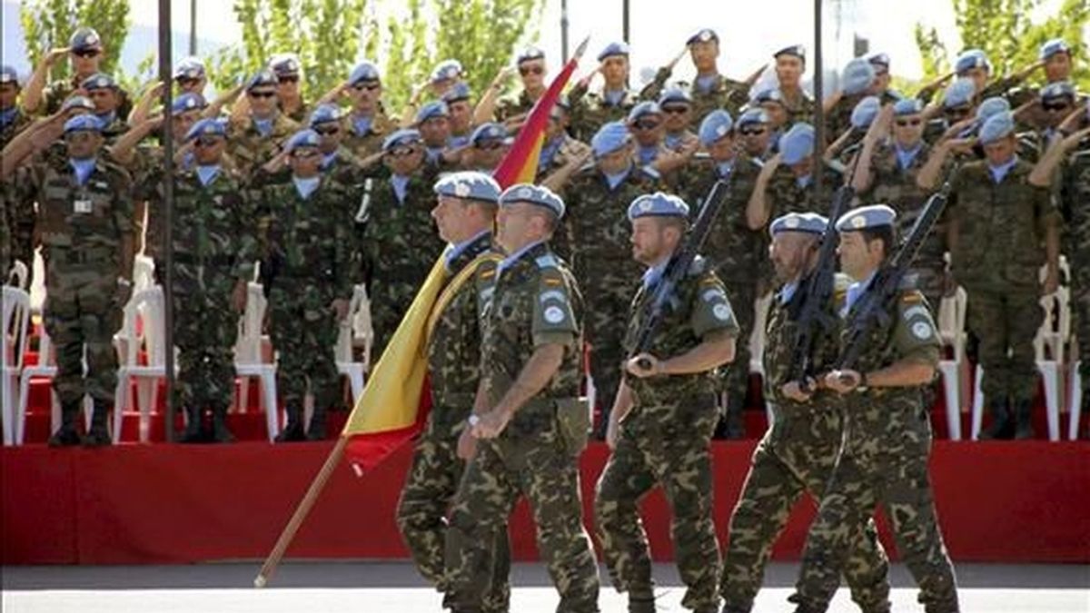 Militares españoles en la base Miguel de Cervantes de el Líbano
