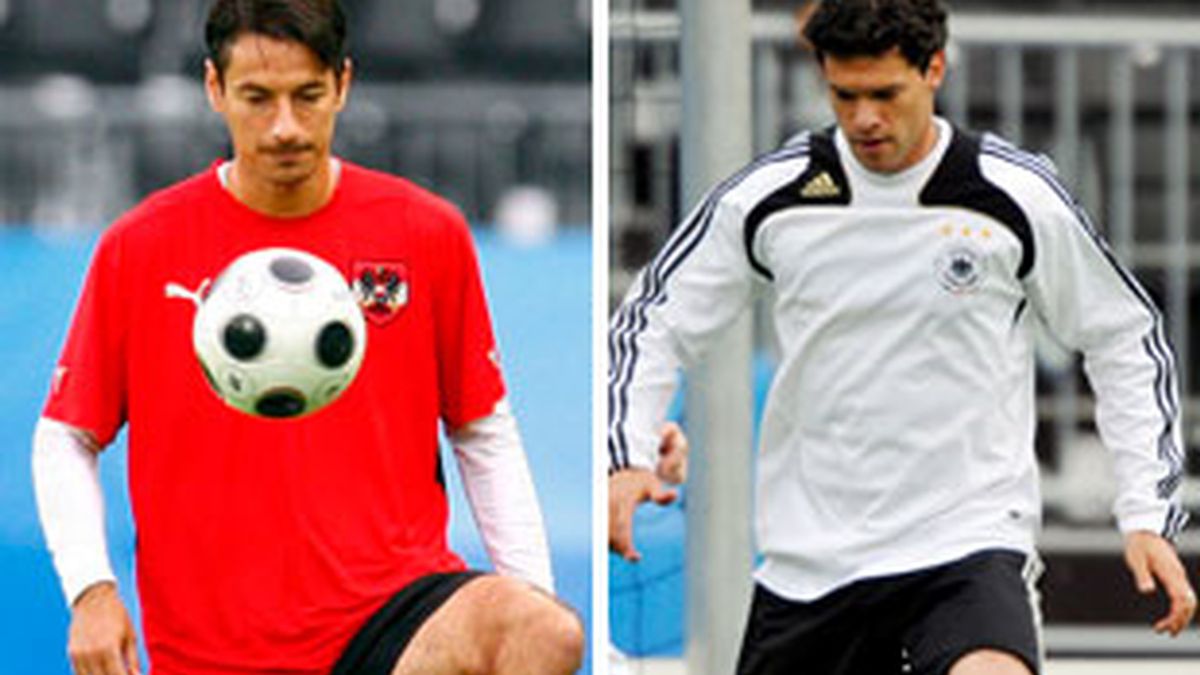 Vastic y Ballack, puntales de Austria y Alemania. FOTOS: EFE.