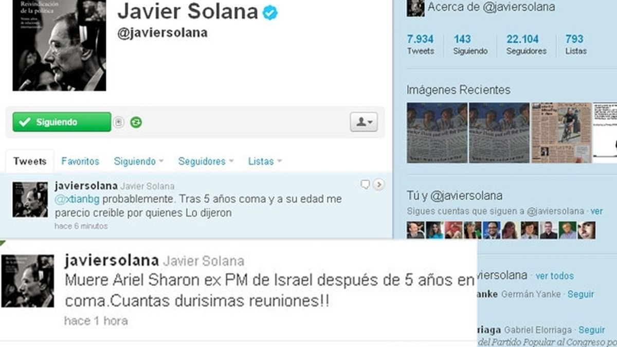 Twitter Javier Solana.