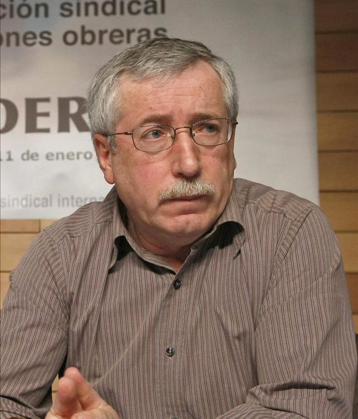 El secretario general de CC.OO, Ignacio Fernández Toxo, durante la reunión que celebró ayer el Consejo Confederal de esta central sindical. EFE