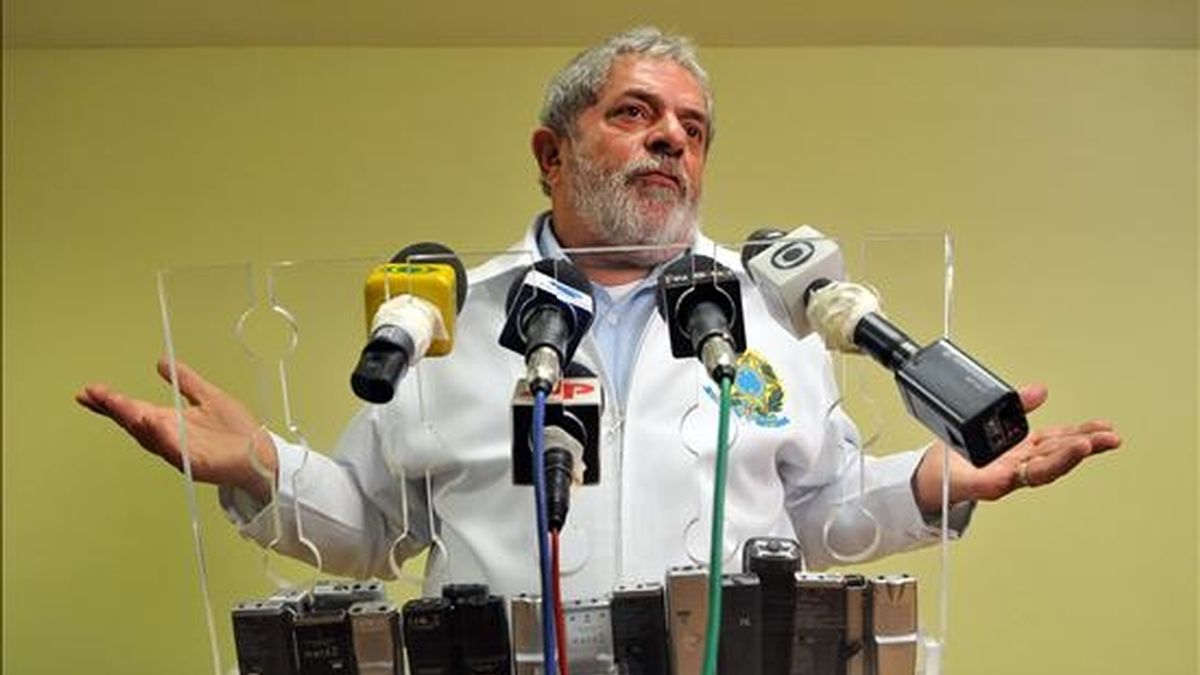 Luiz Inácio Lula da Silva, Presidente de Brasil, ofrece una rueda de prensa, tras la clausura de la V Cumbre de las Américas que se ha celebrado hoy en Puerto España, capital de Trinidad y Tobago. EFE