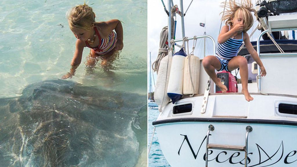 Una pareja canadiense, Genevieve y Eben,  viaja con sus hijas