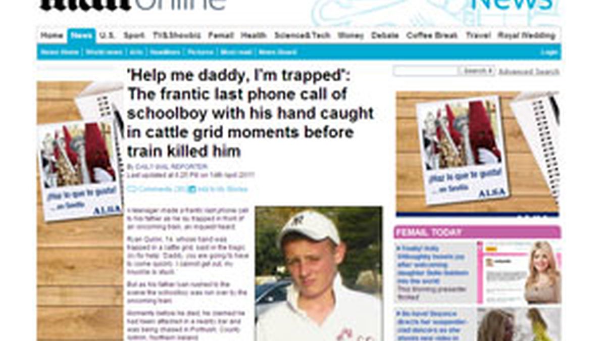 Imagen del joven que perdió la vida. Foto: Daily Mail.