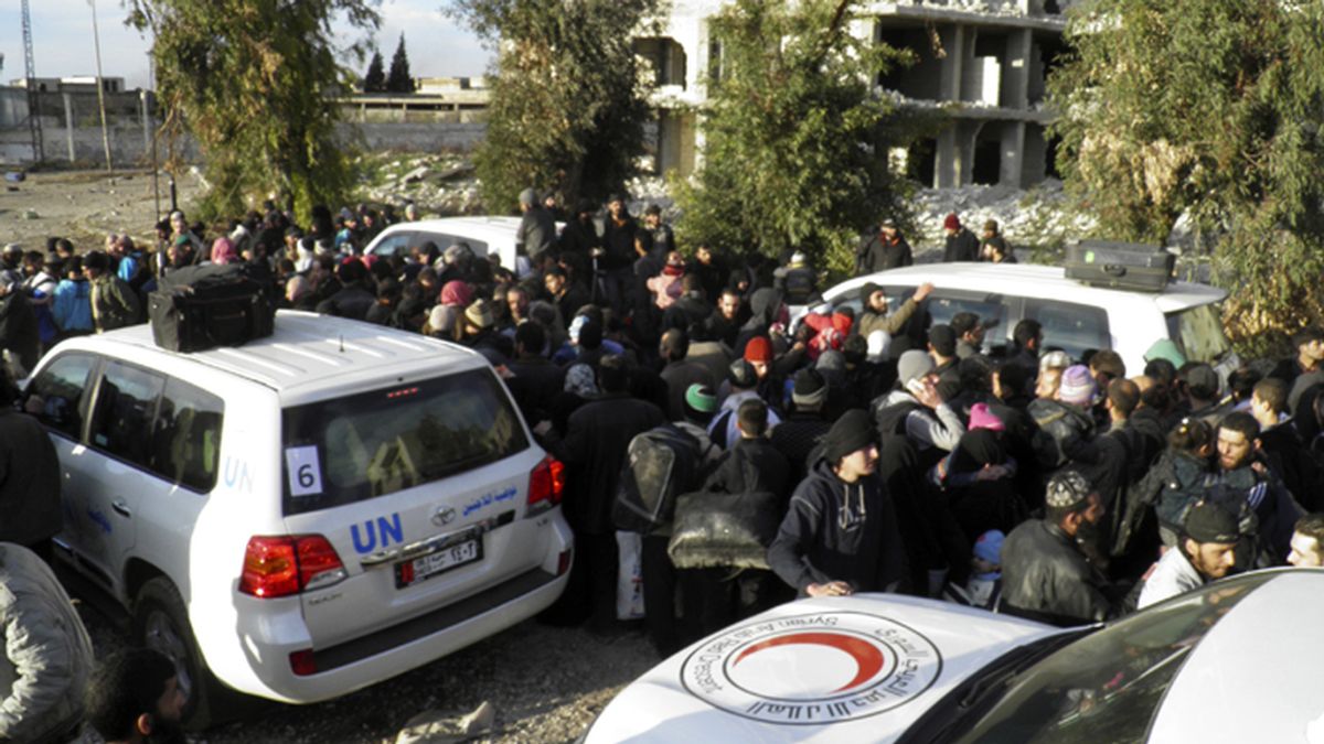 Evacuación de civeles en Homs, Siria