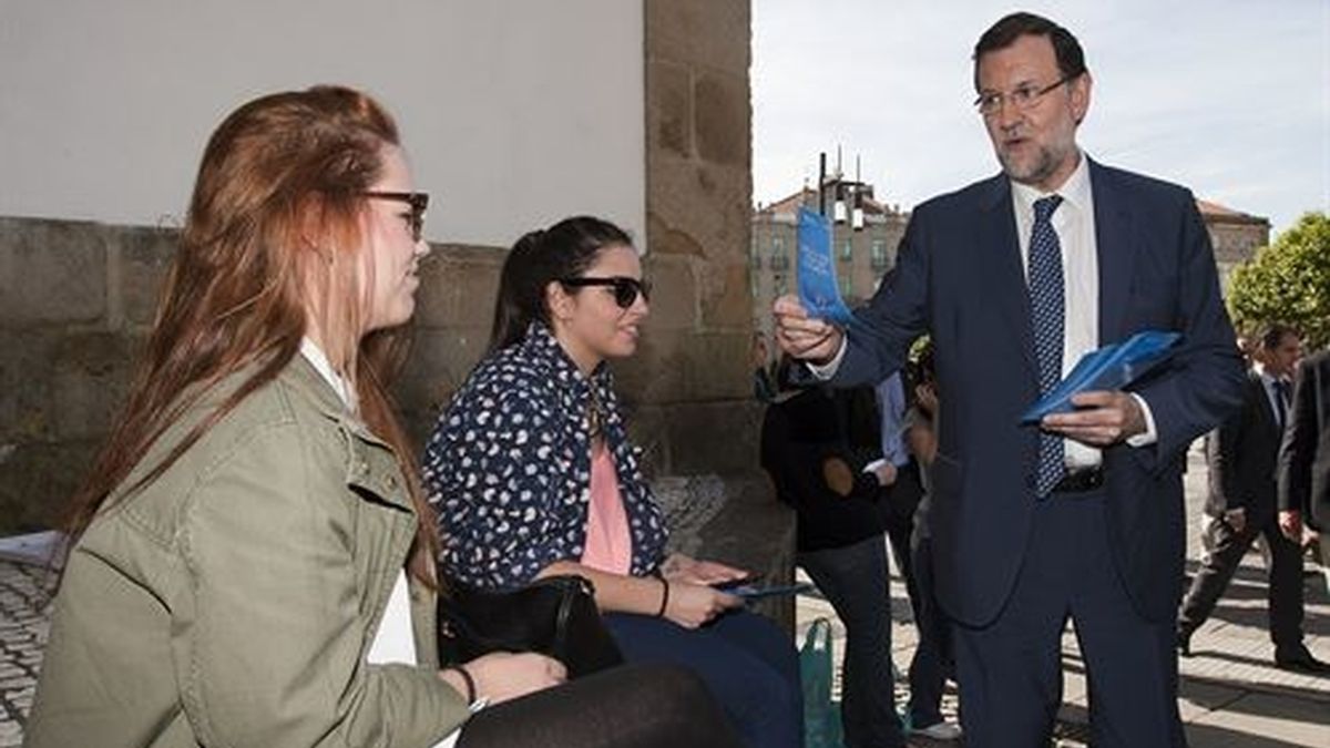 Mariano Rajoy hace campaña por el europeas en Pontevedra