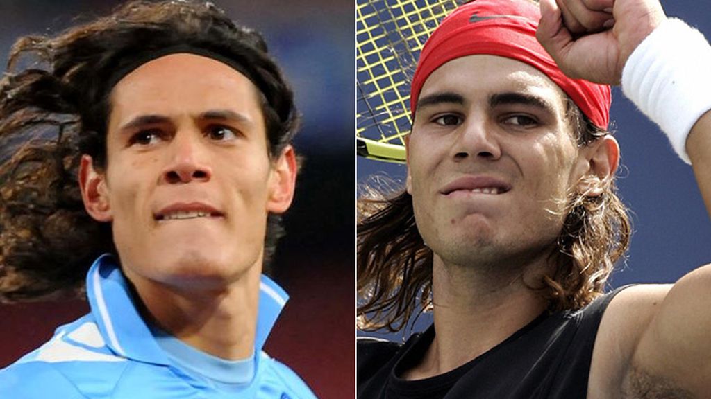 Cavani y Rafa Nadal