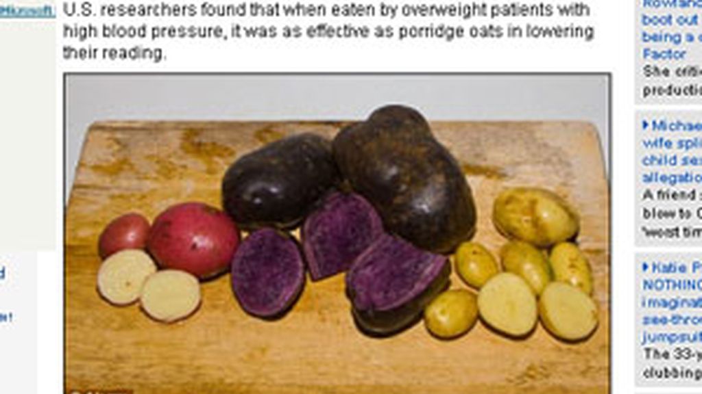 La patata morada es un descubrimiento muy bueno para la salud. Foto: Daily Mail